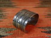 Atq Navajo Chiseled & Stamped Ingot Silver Wide Cuff c.1910～