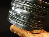 Atq Navajo Chiseled & Stamped Ingot Silver Wide Cuff c.1910～