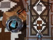 Vtg Hopi Water Serpent Overlay Naja Pendant Necklace c.1970～
