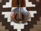 Vtg Hopi Water Serpent Overlay Naja Pendant Necklace c.1970～