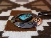 Vtg Hopi Water Serpent Overlay Naja Pendant Necklace c.1970～