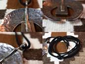 Vtg Hopi Water Serpent Overlay Naja Pendant Necklace c.1970～