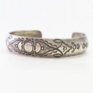【Awa Tsireh】Historic Domed & Stamped Silver Cuff c.1930～