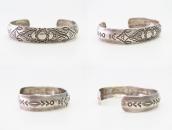 【Awa Tsireh】Historic Domed & Stamped Silver Cuff c.1930～