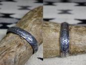 【Awa Tsireh】Historic Domed & Stamped Silver Cuff c.1930～