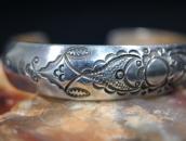 【Awa Tsireh】Historic Domed & Stamped Silver Cuff c.1930～