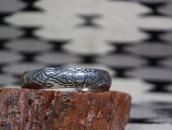 【Awa Tsireh】Historic Domed & Stamped Silver Cuff c.1930～
