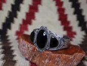 【GARDEN OF THE GODS】Antique Silver Cuff w/Three Onyx  c.1935