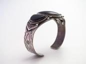 【GARDEN OF THE GODS】Antique Silver Cuff w/Three Onyx  c.1935