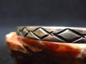 【Dyaami Lewis】 Acoma Snake Shape Stamped Silver Cuff  M-L