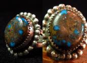 Vintage Silver Ring w/Boulder Bisbee TQ  c.1970