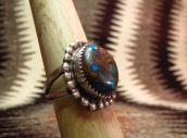 Vintage Silver Ring w/Boulder Bisbee TQ  c.1970