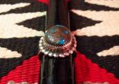 Vintage Silver Ring w/Boulder Bisbee TQ  c.1970