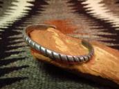 Vintage Navajo Engraving Silver Narrow Cuff c.1950
