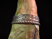 Vintage Navajo Engraving Silver Narrow Cuff c.1950