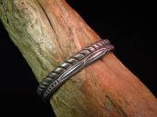 Vintage Navajo Engraving Silver Narrow Cuff c.1950