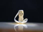 【GARDEN OF THE GODS】 Atq Silver Ring w/Two Black Onyx c.1940