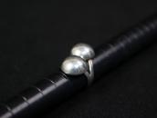 Vtg Two "Navajo Pearls" Face Tourist Ring in Silver  c.1950～