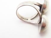 Vtg Two "Navajo Pearls" Face Tourist Ring in Silver  c.1950～