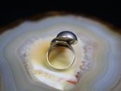 Vtg Two "Navajo Pearls" Face Tourist Ring in Silver  c.1950～