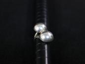 Vtg Two "Navajo Pearls" Face Tourist Ring in Silver  c.1950～
