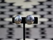 【Ike or Austin Wilson】Stamped Concho ClipOn Earrings c.1945～