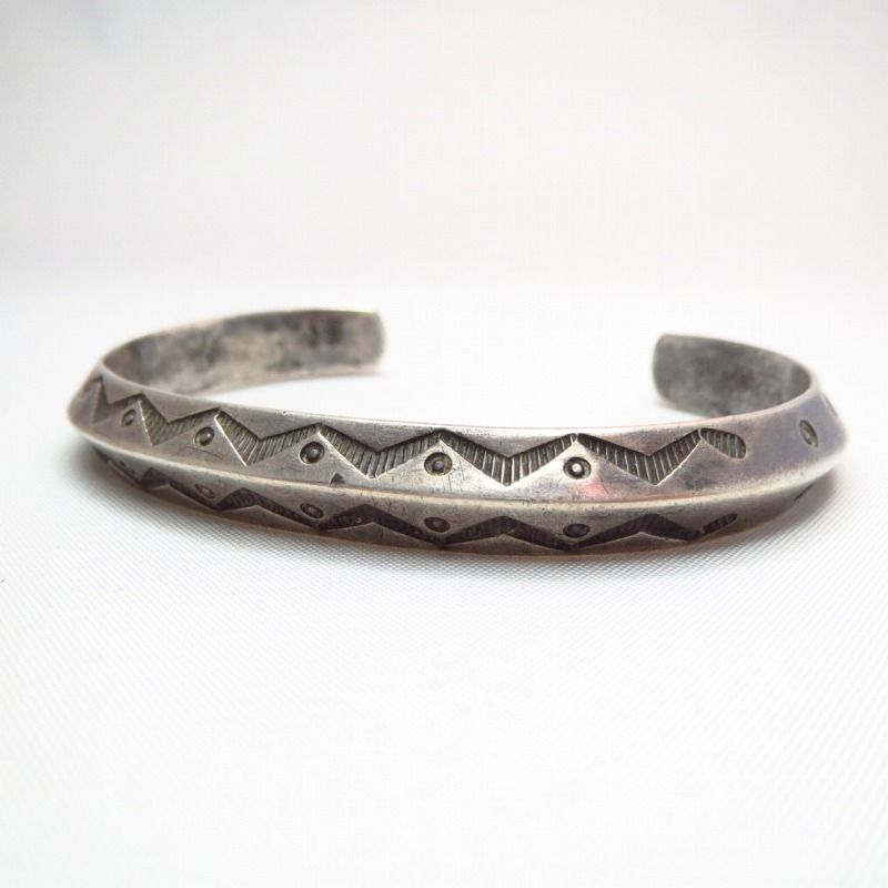 Antique Ingot Silver Triangle Wire Cuff Bracelet  c.1920
