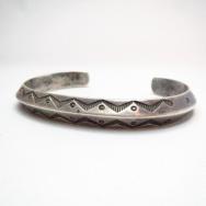 Antique Ingot Silver Triangle Wire Cuff Bracelet  c.1920