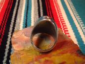 Vintage Zuni Snake Patched Ring w/Gem Grade Bisbee TQ c.1970