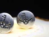 Vintage Navajo Horned Moon Overlay Clip On Earrings  c.1950～