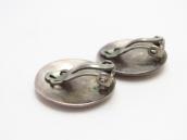 Vintage Navajo Horned Moon Overlay Clip On Earrings  c.1950～