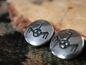 Vintage Navajo Horned Moon Overlay Clip On Earrings  c.1950～