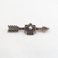 Antique Stamped Arrow & Thunderbird Silver Small Pin  c.1930