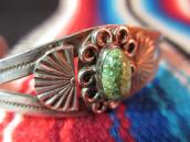Antique Split Silver Cuff w/Cabochon Cut TQ c.1930