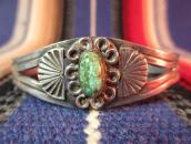 Antique Split Silver Cuff w/Cabochon Cut TQ c.1930