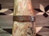 Antique Thunderbird & 卍 Stamped Copper Cuff c.1930