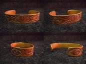 Antique Thunderbird & 卍 Stamped Copper Cuff c.1930