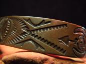 Antique Thunderbird & 卍 Stamped Copper Cuff c.1930