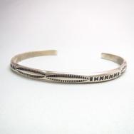 Vintage Navajo Stamped Silver Narrow Cuff c.1950