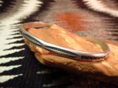 Vintage Navajo Stamped Silver Narrow Cuff c.1950