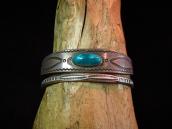Vintage Navajo Stamped Silver Narrow Cuff c.1950