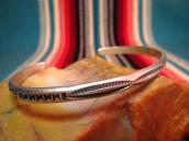 Vintage Navajo Stamped Silver Narrow Cuff c.1950