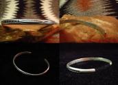 Vintage Navajo Stamped Silver Narrow Cuff c.1950