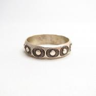 OLDPAWN Hogan Stamped Half Round Silver wire Ring  c.1990～