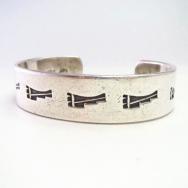 【Joe H. Quintana】 Vtg Rain Cloud Stamped Silver Cuff c.1950～
