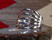 Vtg Navajo IngotSilver Split Band Wide Cuff Bracelet c.1940～