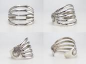 Vtg Navajo IngotSilver Split Band Wide Cuff Bracelet c.1940～