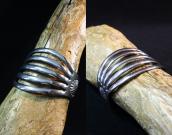 Vtg Navajo IngotSilver Split Band Wide Cuff Bracelet c.1940～