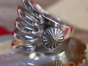 Vtg Navajo IngotSilver Split Band Wide Cuff Bracelet c.1940～