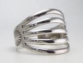 Vtg Navajo IngotSilver Split Band Wide Cuff Bracelet c.1940～